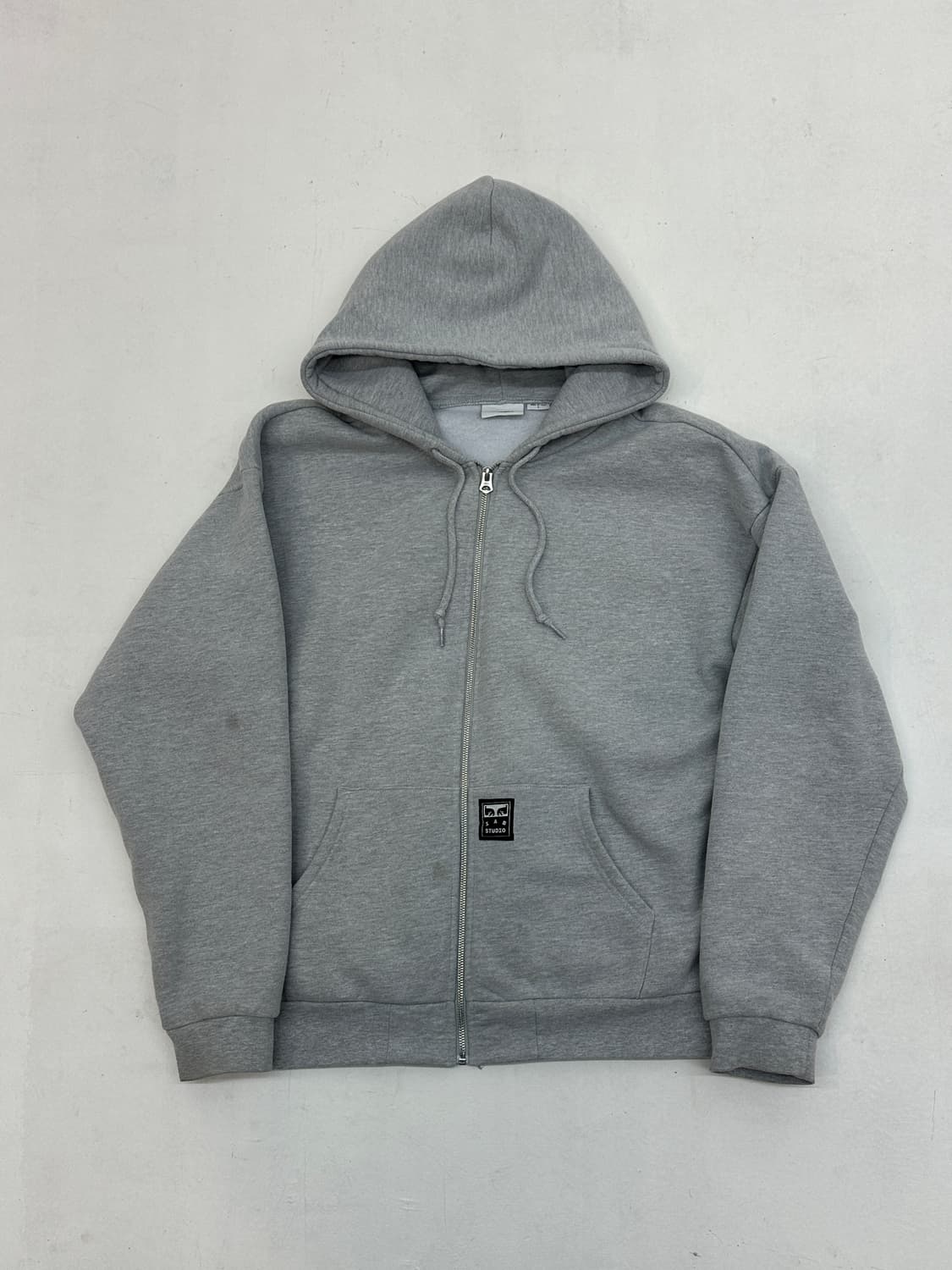 아이앱 스튜디오 x 오베이 아이콘 엑스트라 헤비 집업 후드 그레이 헤더 상품이미지1