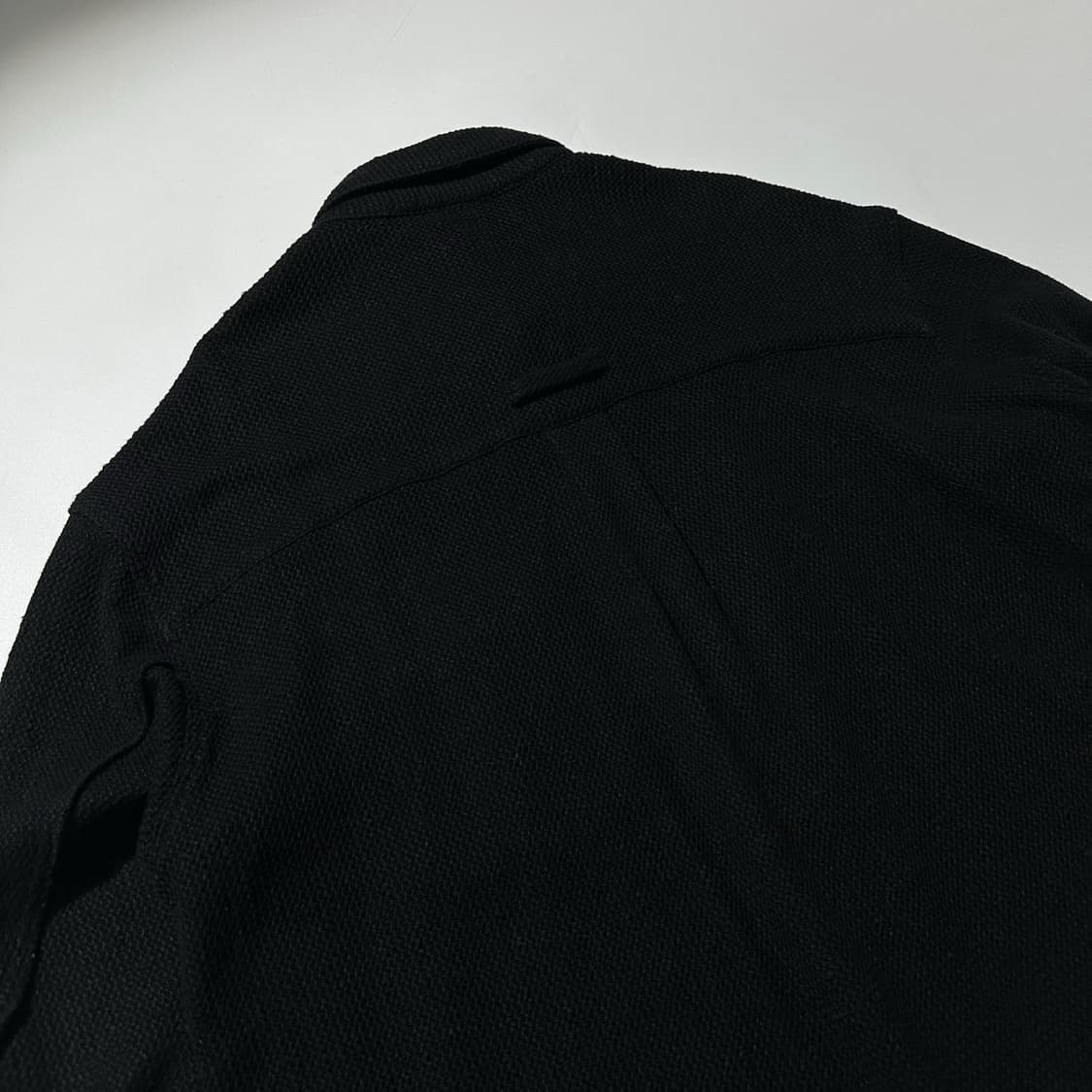 Yiyae 이예 웨이빙 턴업 린넨 코튼 셔츠 블랙 상품이미지8