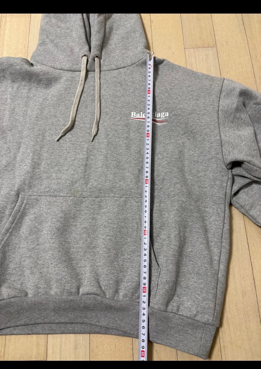 (개급처)(희귀 사이즈) (정품)발렌시아가 웨이브로고 후드 그레이 상품이미지2