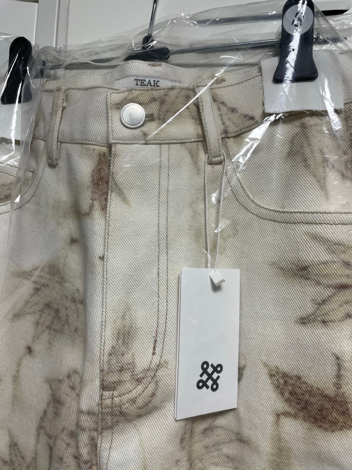 티크 코튼 팬츠 메이플 아이보리 S 새상품 상품이미지2