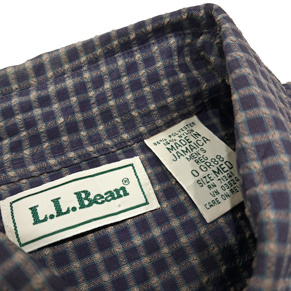 CL879 M 엘엘빈 90s 올드네이비 스몰 체크 시어서커 셔츠 남방 상품이미지3