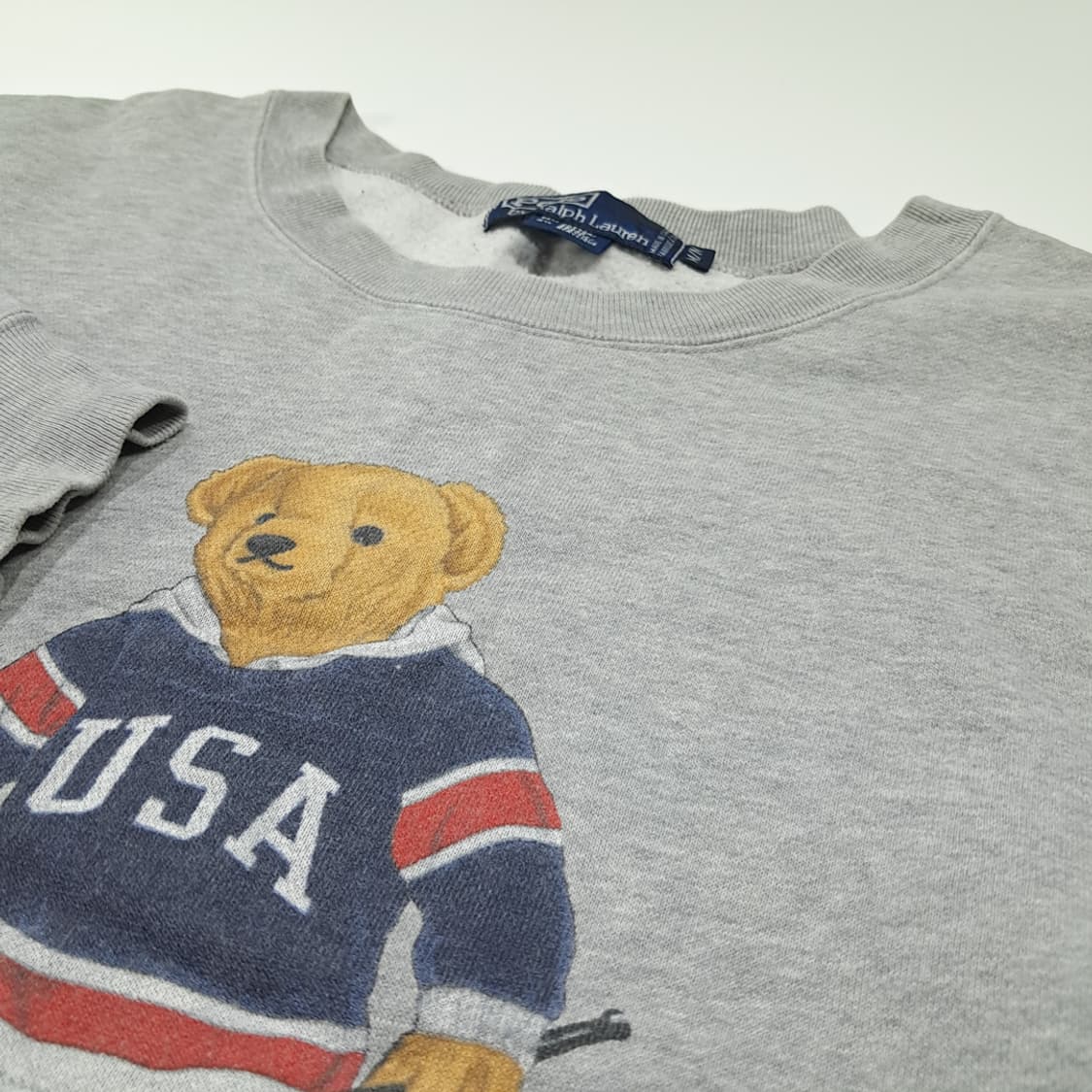 CL536 M 폴로 90s 캐나다판 하키베어 그레이 맨투맨 상품이미지4