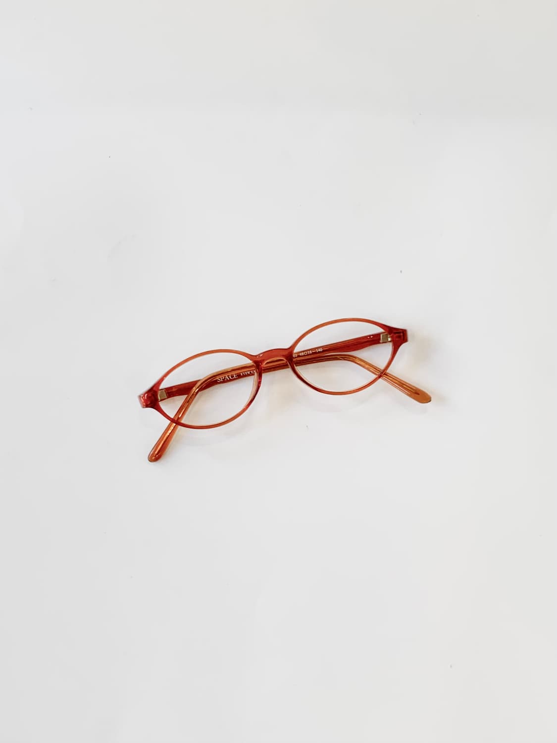 [픽키-627] 오렌지브라운 투명 오벌 뿔테 안경 상품이미지1
