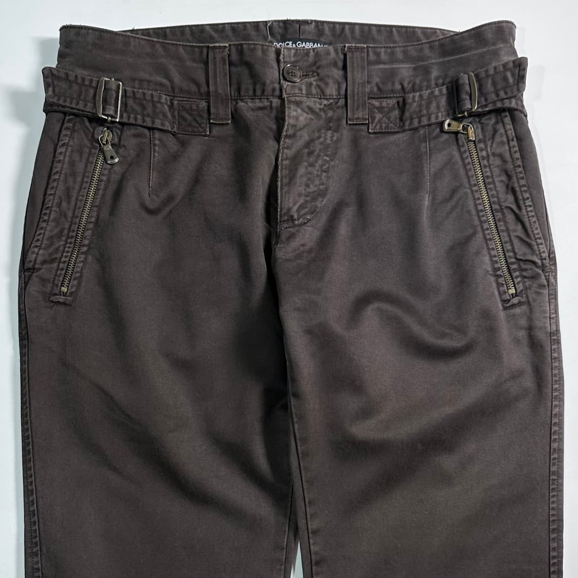 돌체 앤 가바나 다크브라운 디테일 코튼 팬츠  상품이미지2