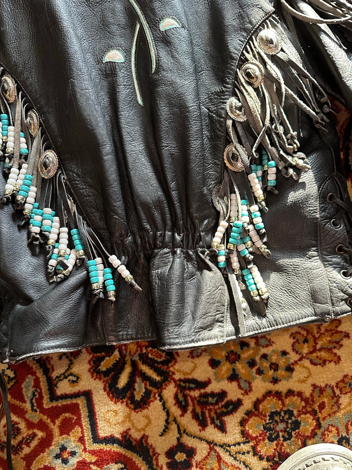 Route 66 '사우스웨스트 로즈' 비즈 프린지 라이더 자켓 (36) 상품이미지8