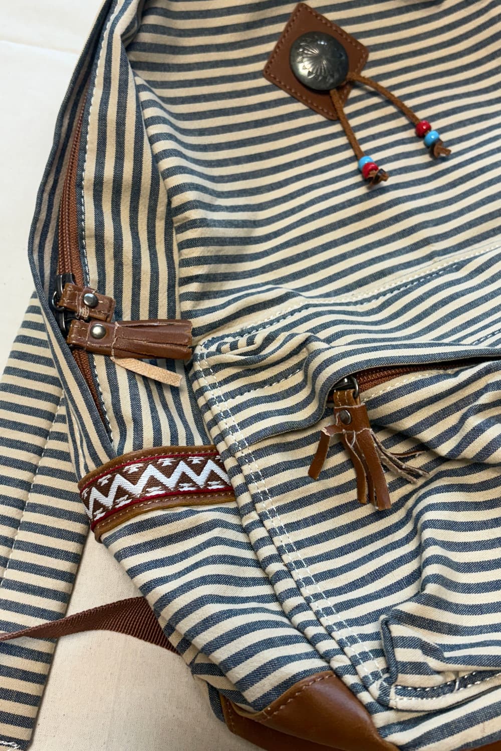Bohemian Striped Canvas Backpack 상품이미지4