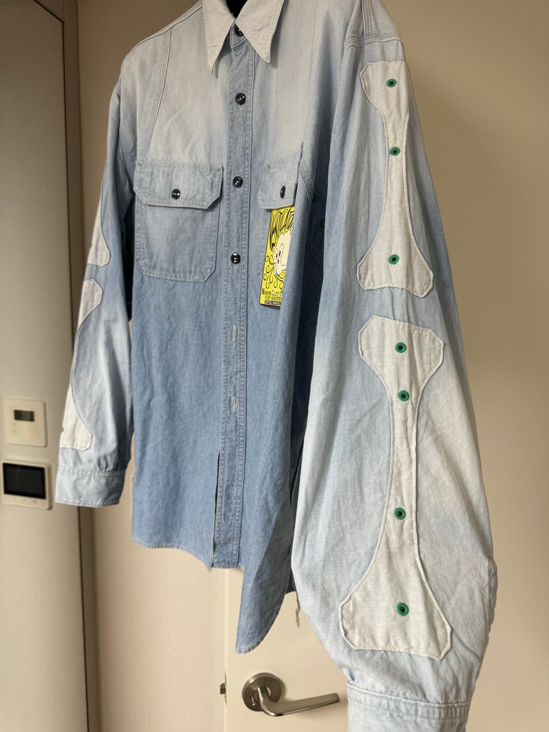 캐피탈 샴브레이 투톤 본 패치 워크 셔츠 4사이즈 상품이미지1