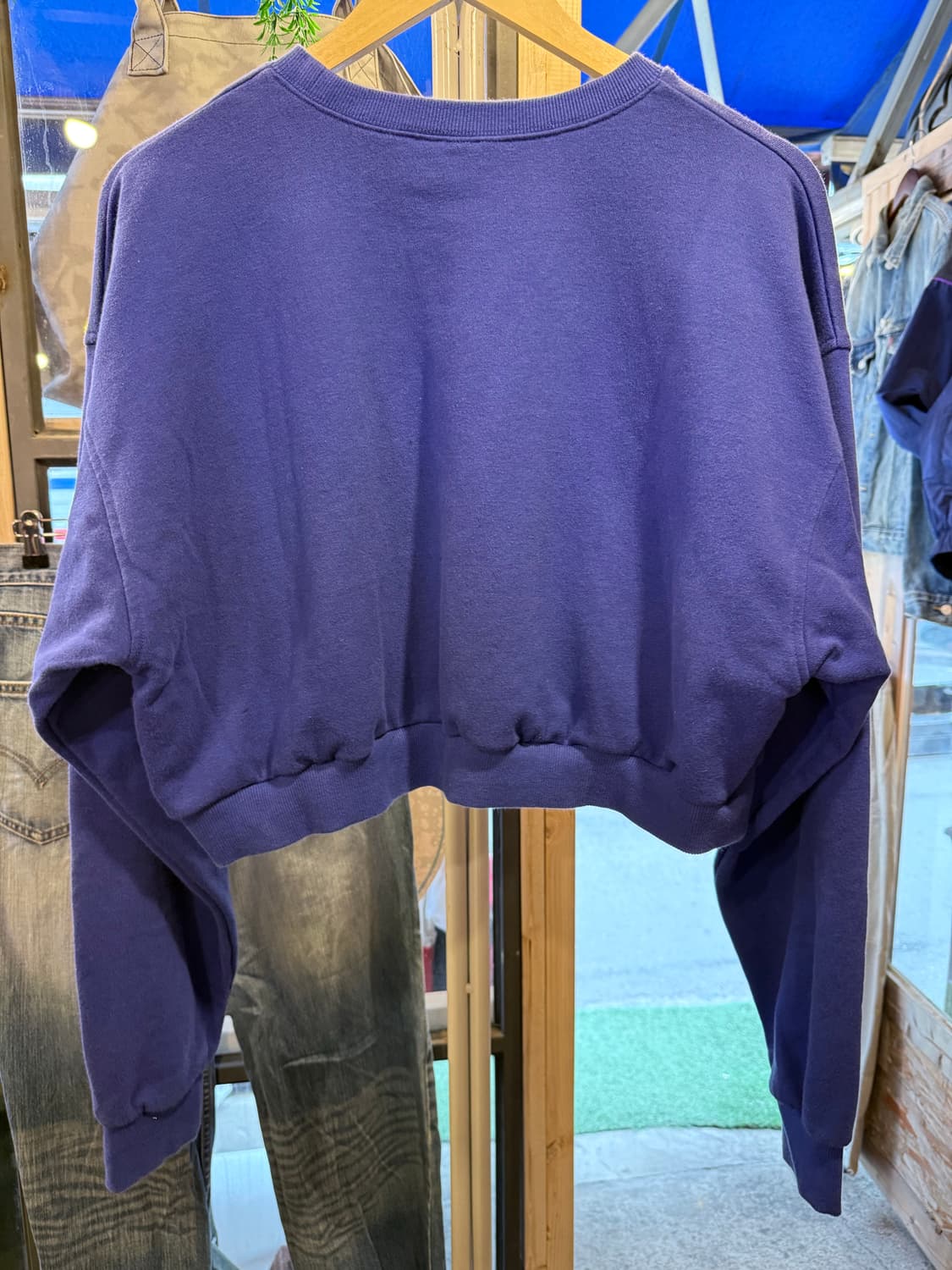 리복 클래식 블루 크롭 맨투맨 상품이미지3