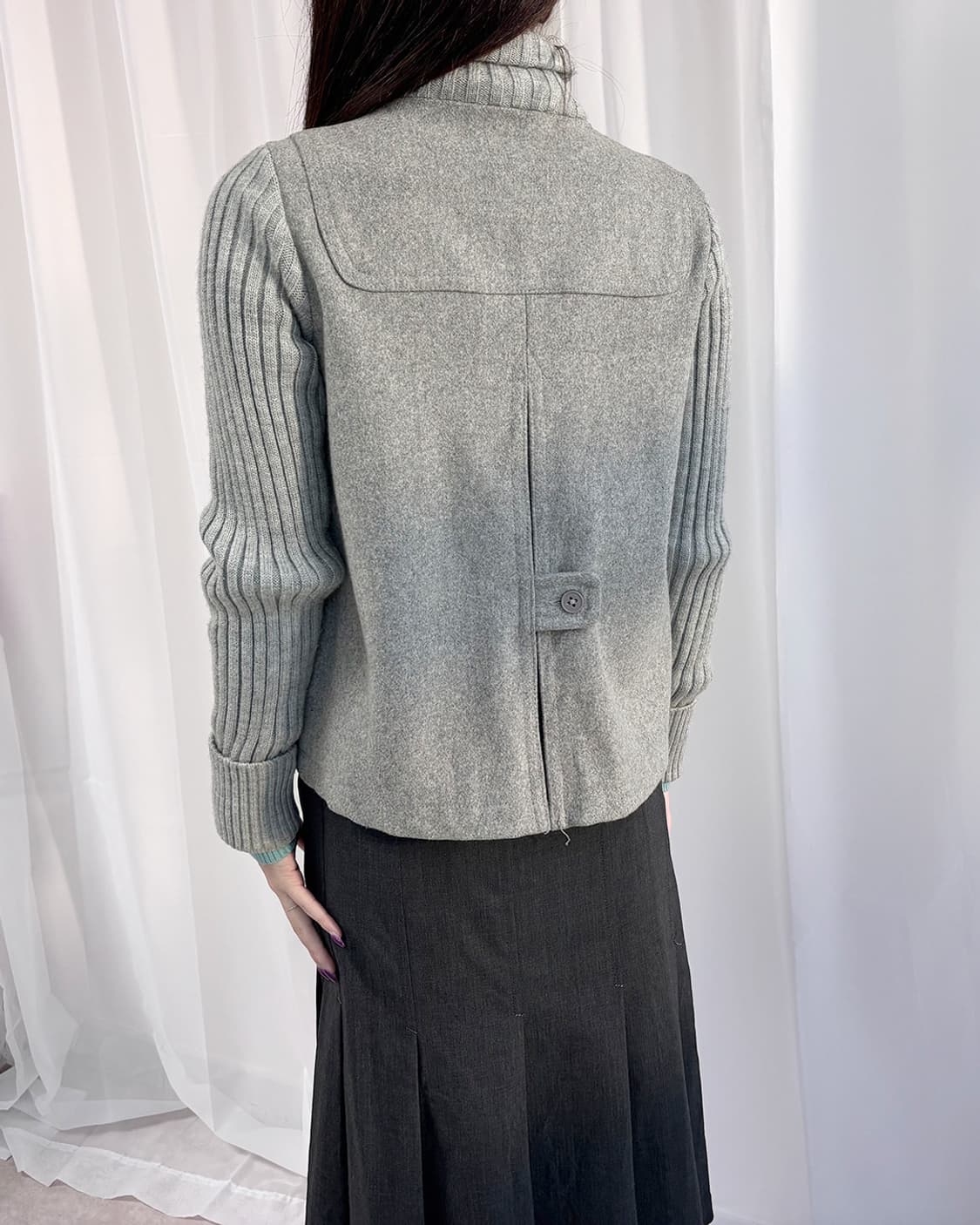 GAP knit mixed toggle high neck 하프 코트 상품이미지6