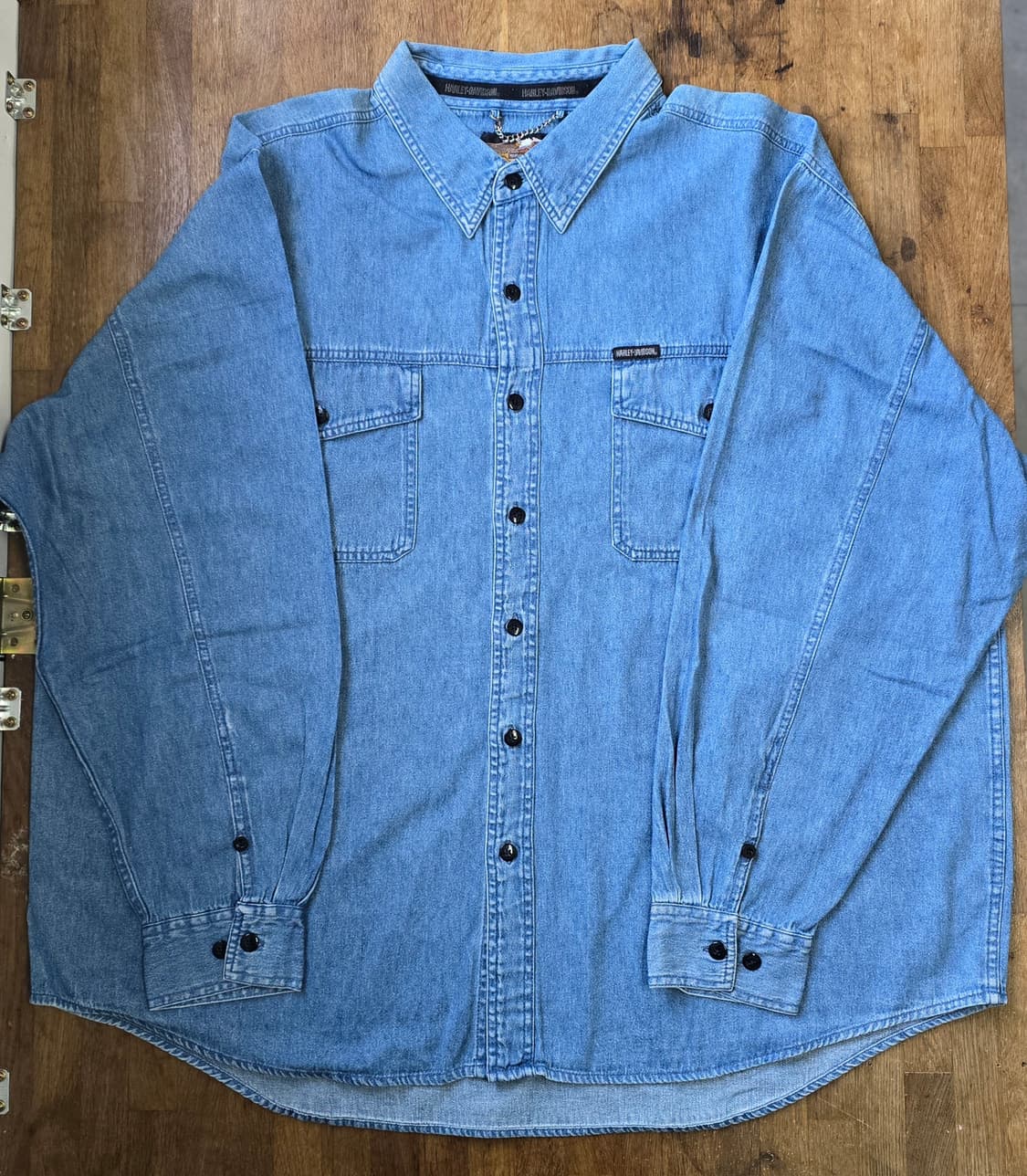 빈티지 할리 데이비슨 자수 데님 셔츠 XXL 상품이미지2