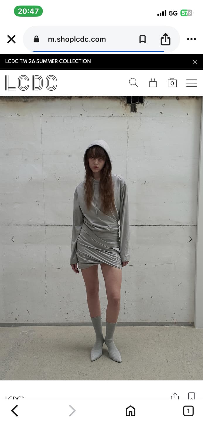 [LCDC] TWISTED HOODIE (LIGHT GREY) 상품이미지1