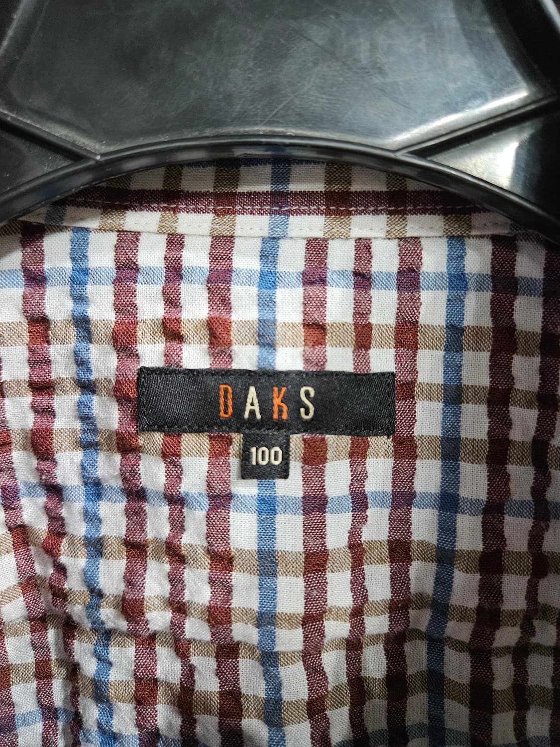 닥스 스트라이프 체크 남성 100 시어서커 반팔셔츠  상품이미지3