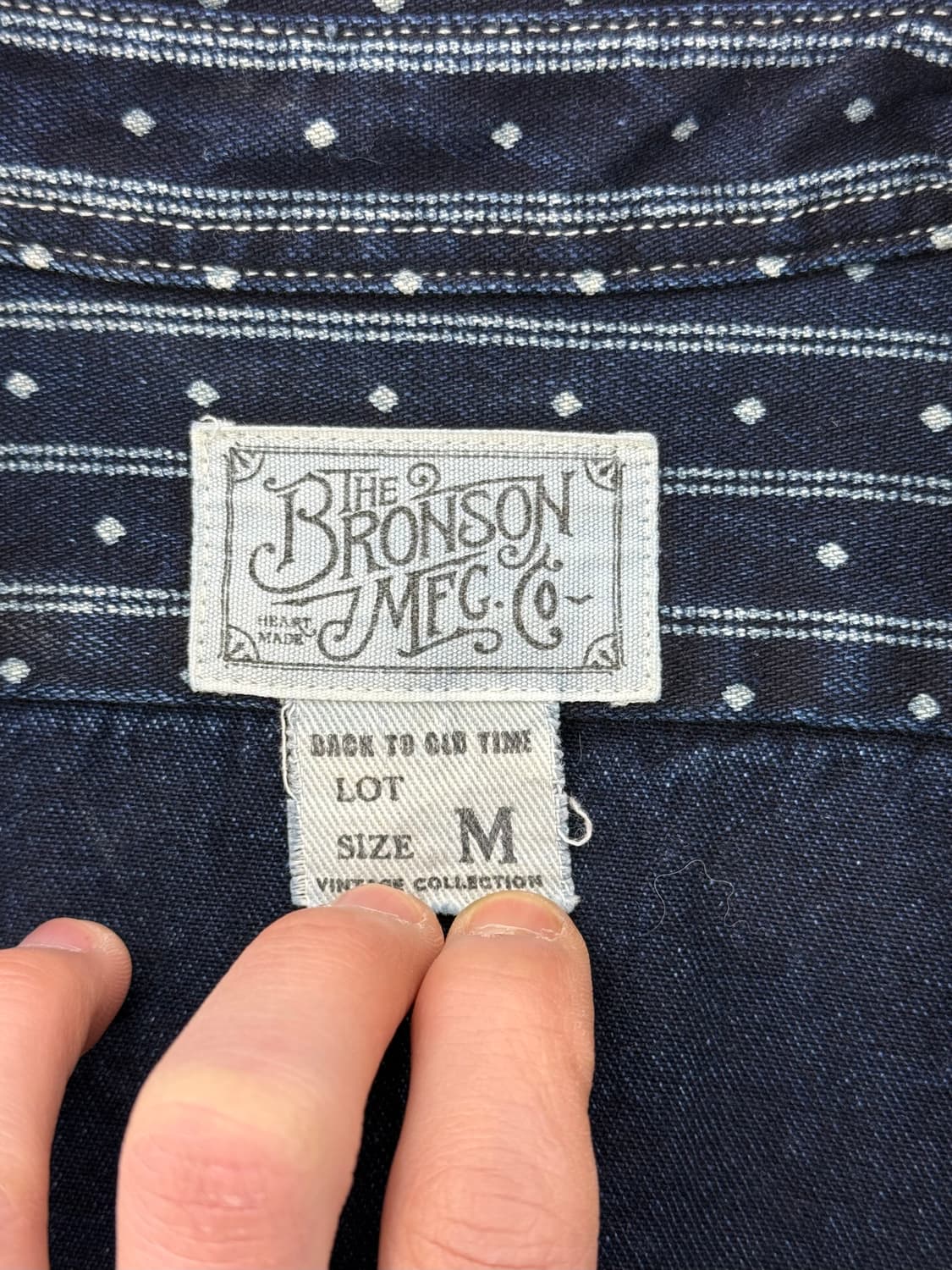 브론슨 와바시 도트 스트라이프 워크 셔츠 상품이미지7