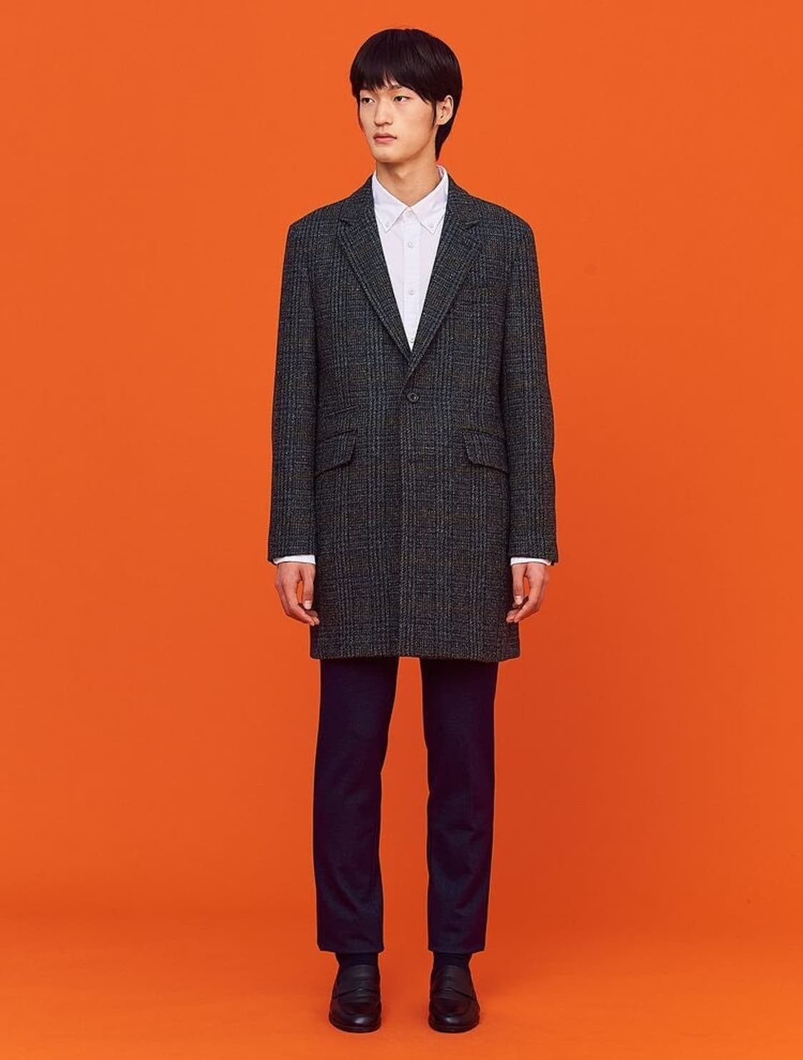 (새상품)빈폴 네이비 해리스트위드 싱글체스터 코트 105 상품이미지5