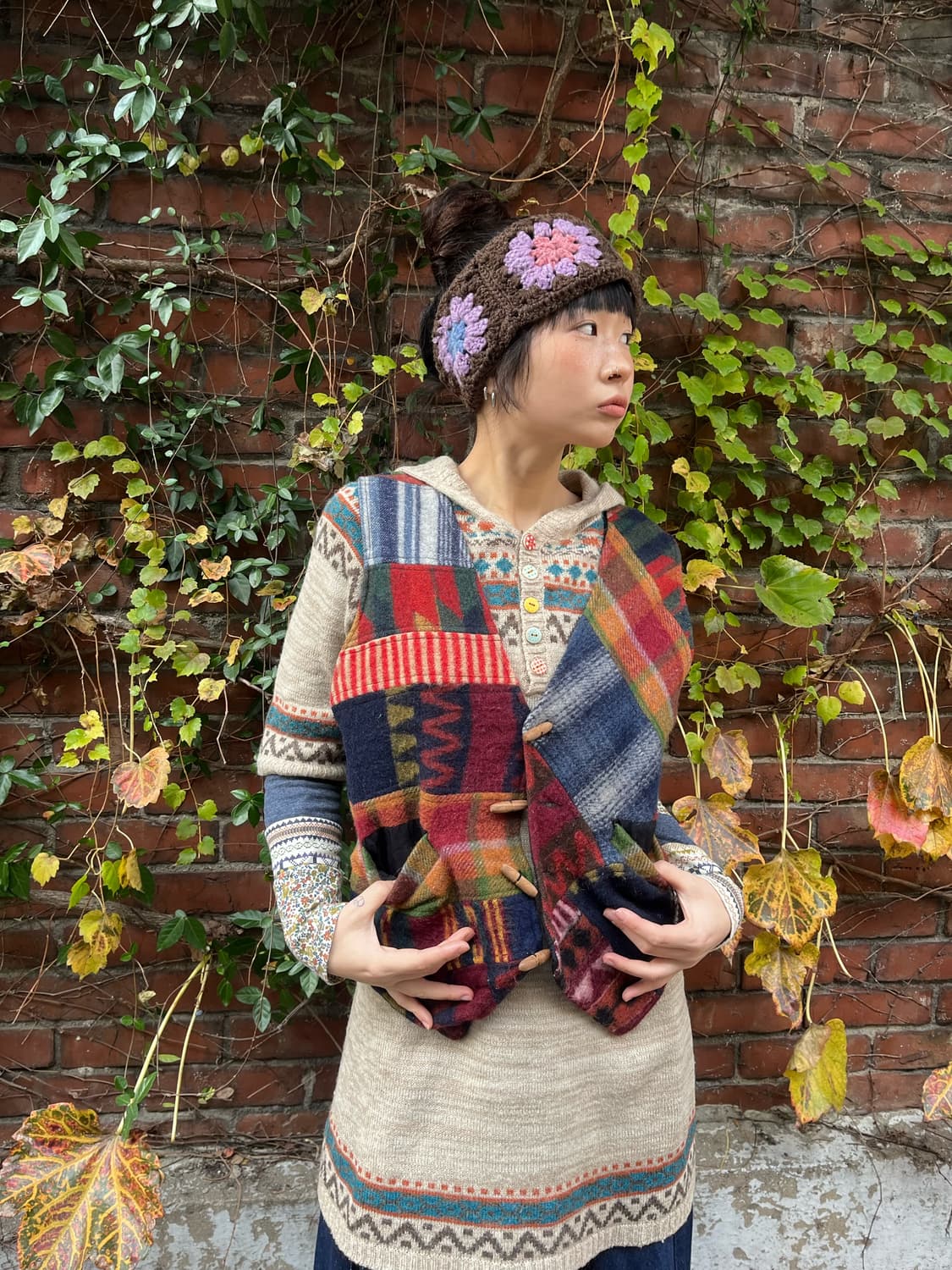 겨울무드 울 패치 베스트 상품이미지1