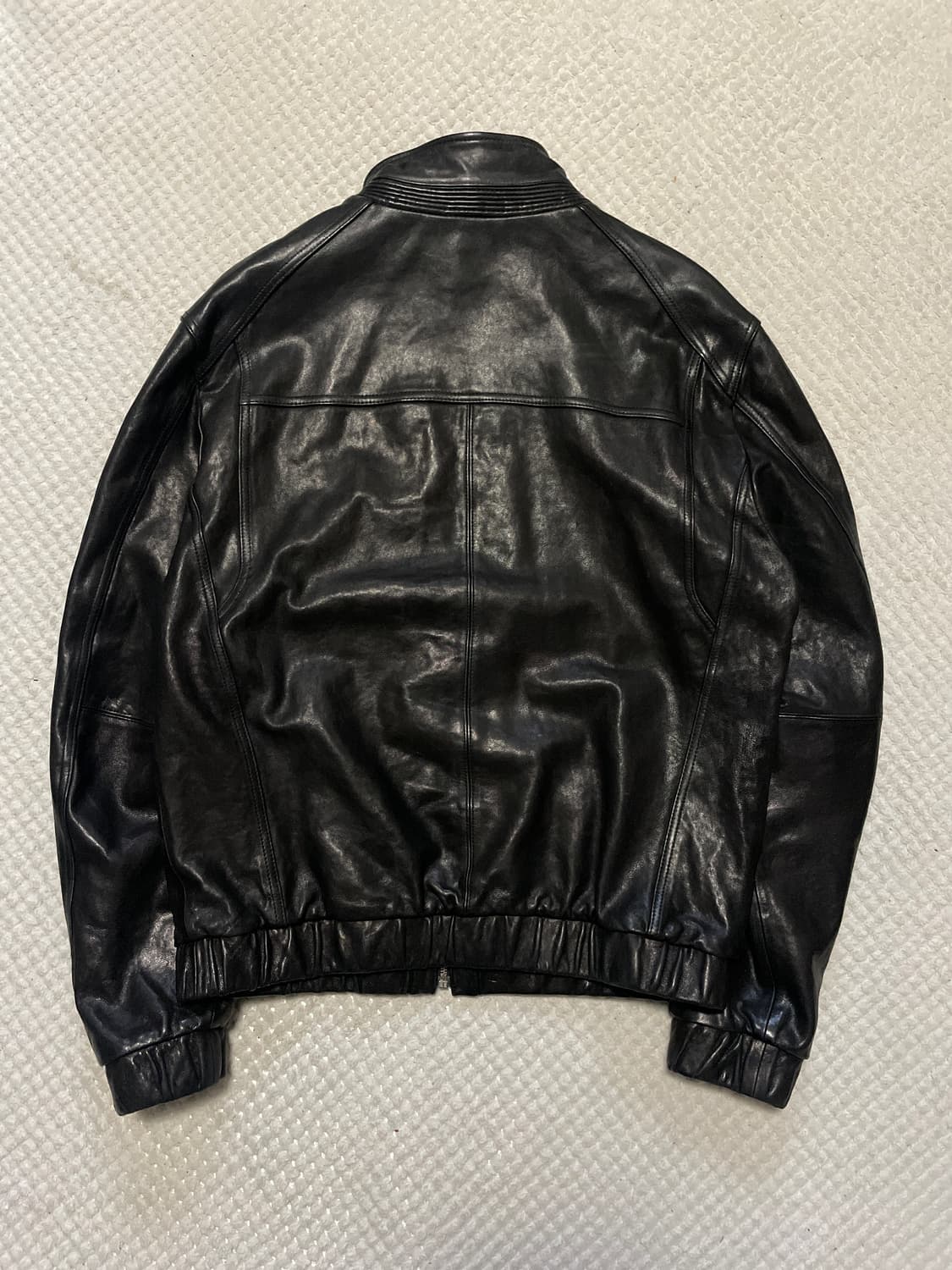 웨스턴 무드 이태리 램스킨 양가죽 절개 레더 자켓 상품이미지2