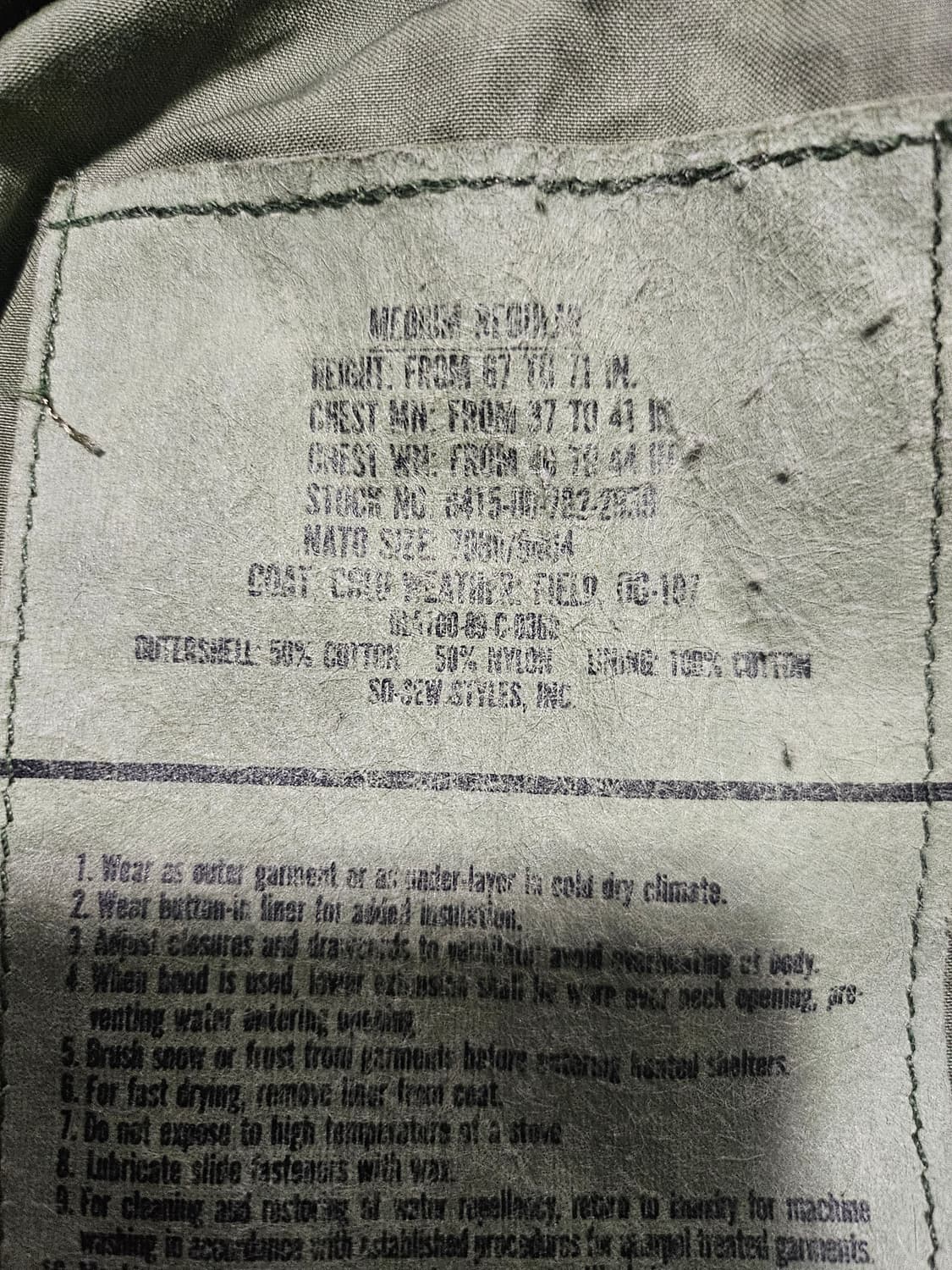 80s 미군오리지날 4세대 m65필드자켓 MR 상품이미지2