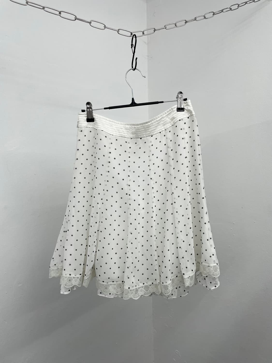 화이트 도트 레이스 스커트 상품이미지6