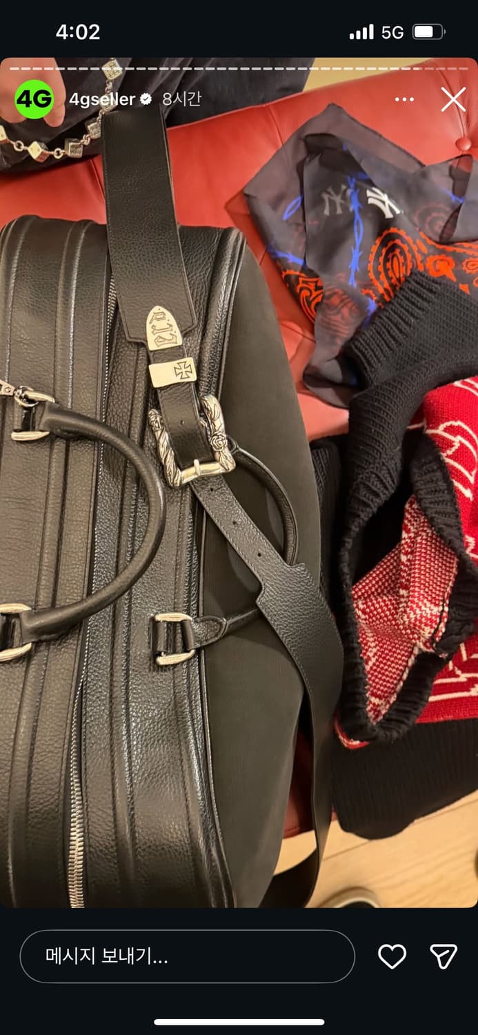 [앙팡 리쉬 데프리메/ERD] 풀그레인 로즈 버클 위켄드 백 상품이미지2