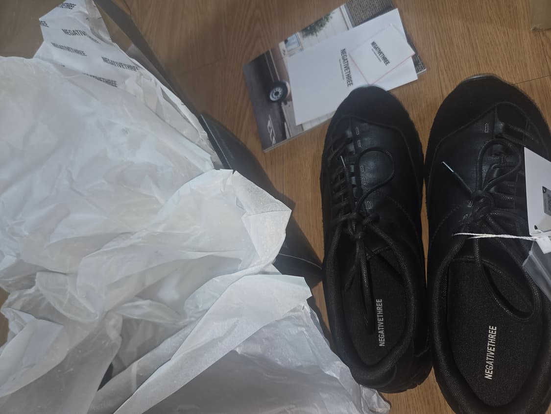 [새상품 270] 네거티브쓰리 커브드 레이스 넘버2 스니커즈 블랙 상품이미지2
