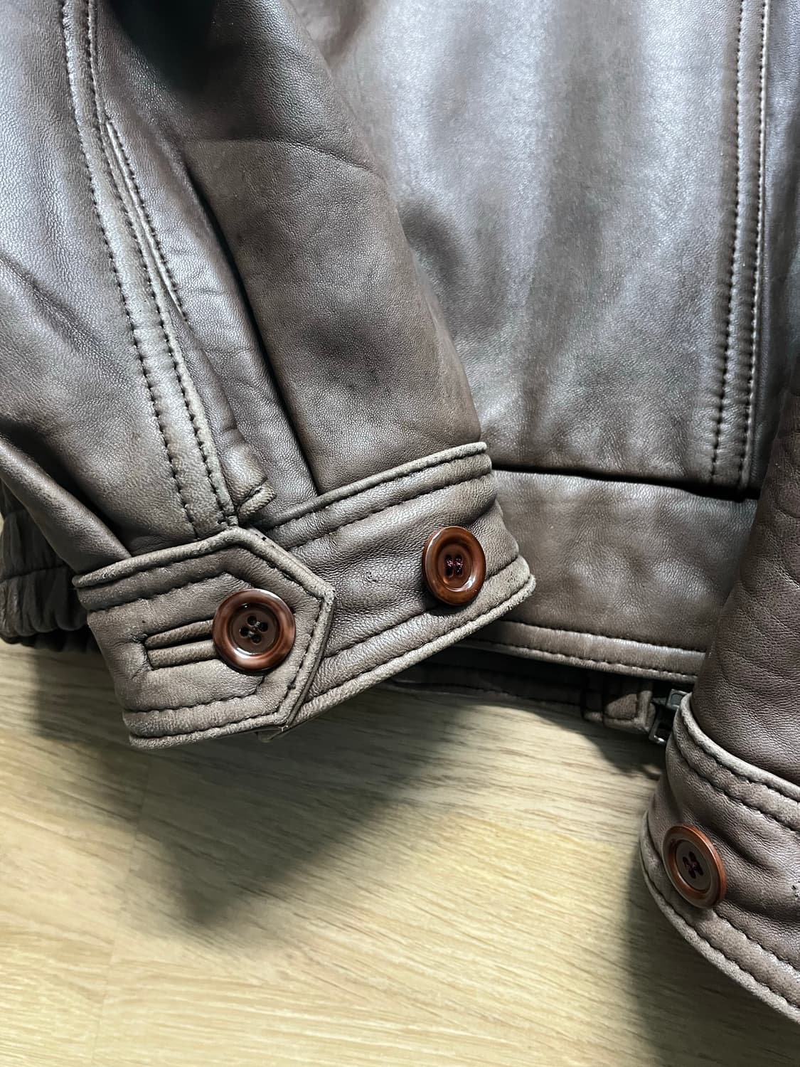 빈티지 봄버 레더 자켓 상품이미지4