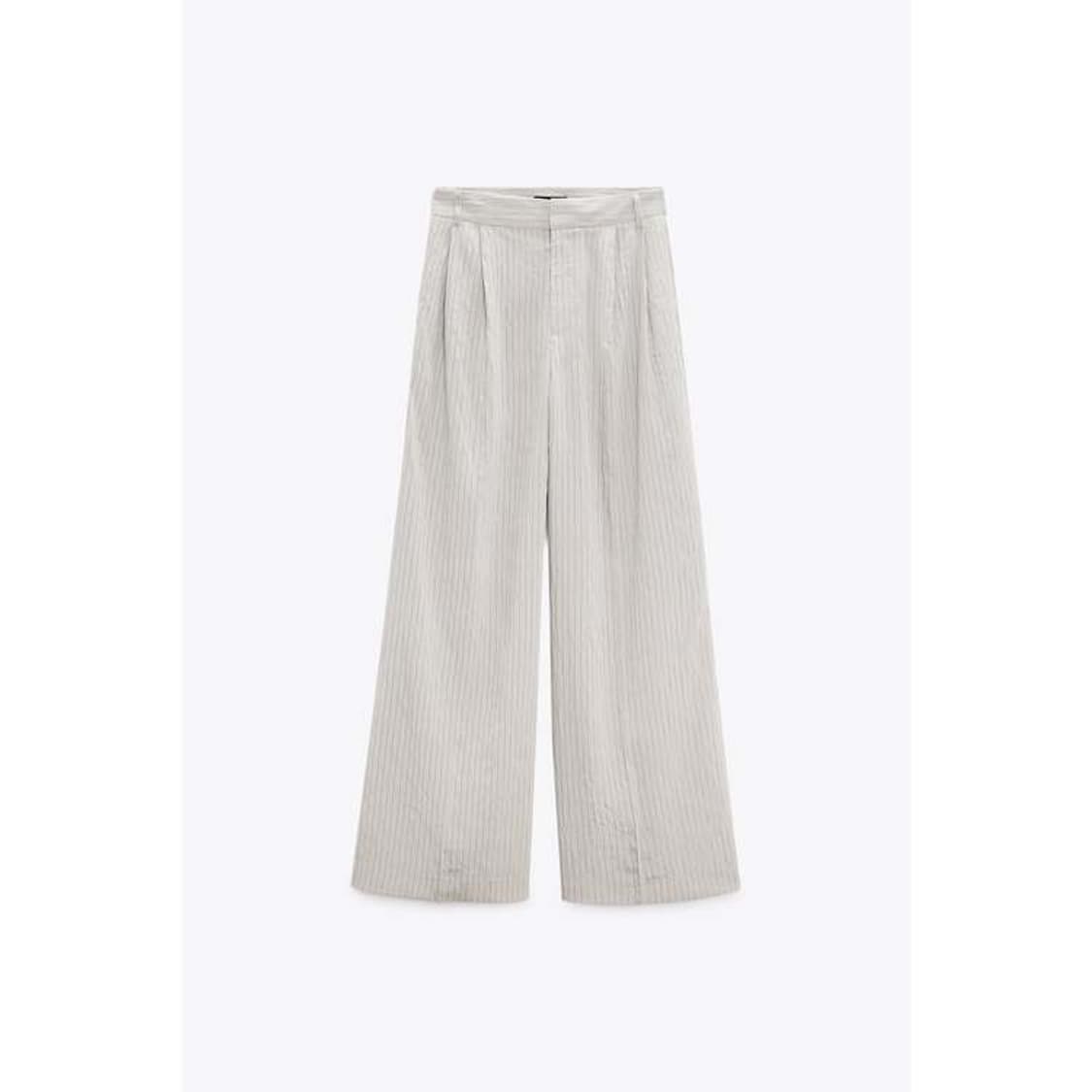 택달린 새상품 자라 스트라이프 매니시 팬츠 그레이 m 상품이미지4