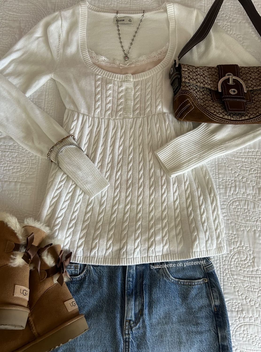 홀리스터 베이비돌 스웨터 화이트 XS 핀터 감성 빈티지  상품이미지2