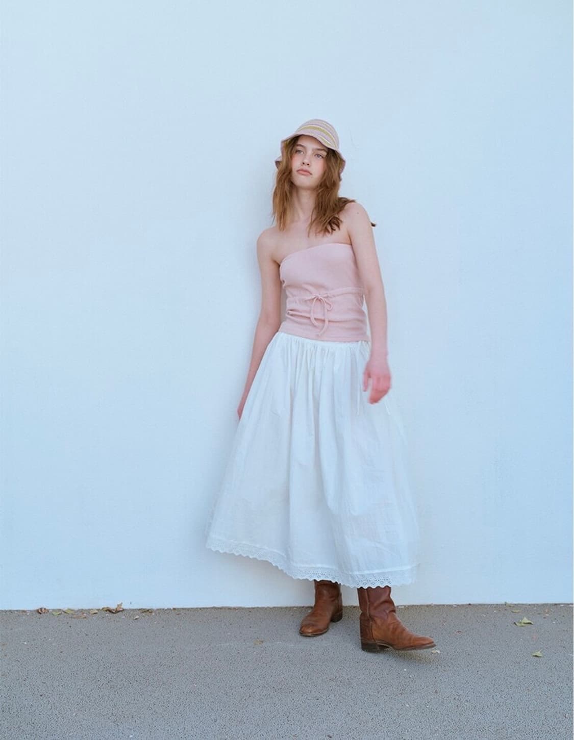 펀프롬펀 와플 튜브탑 피치 상품이미지7