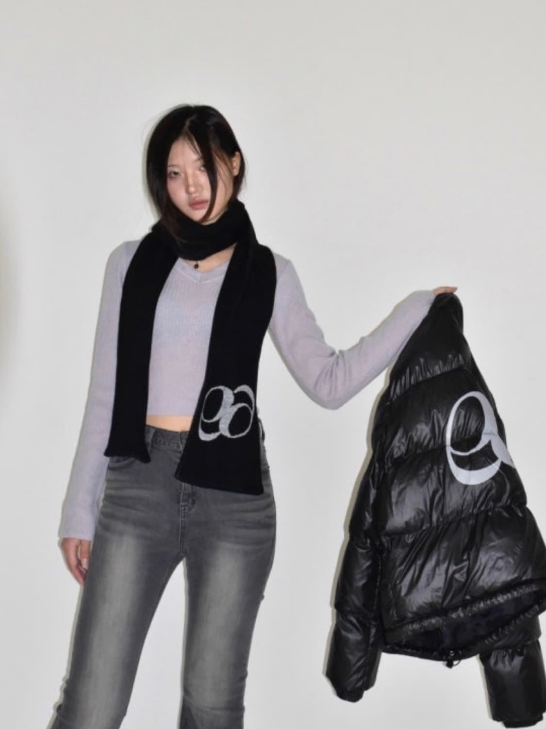 애즈온 paddy 목도리 머플러 블랙 상품이미지2