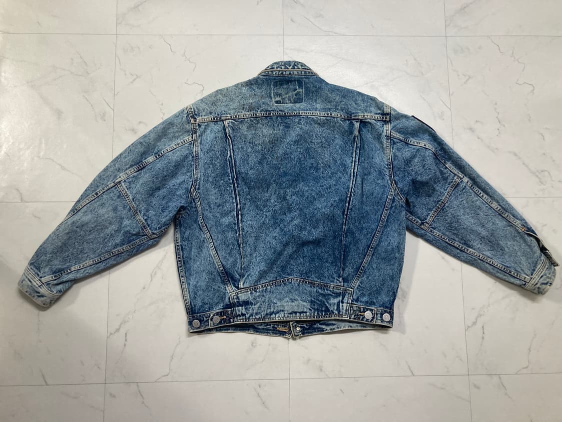 에드윈 빈티지 스톤워싱 패치 데님자켓 105-110 상품이미지2