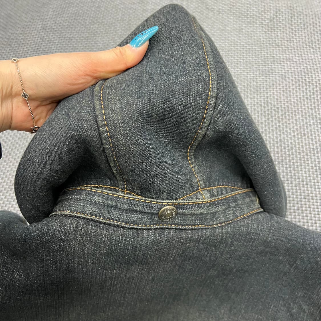 빈티지 데님 퍼후드 자켓 100 상품이미지3