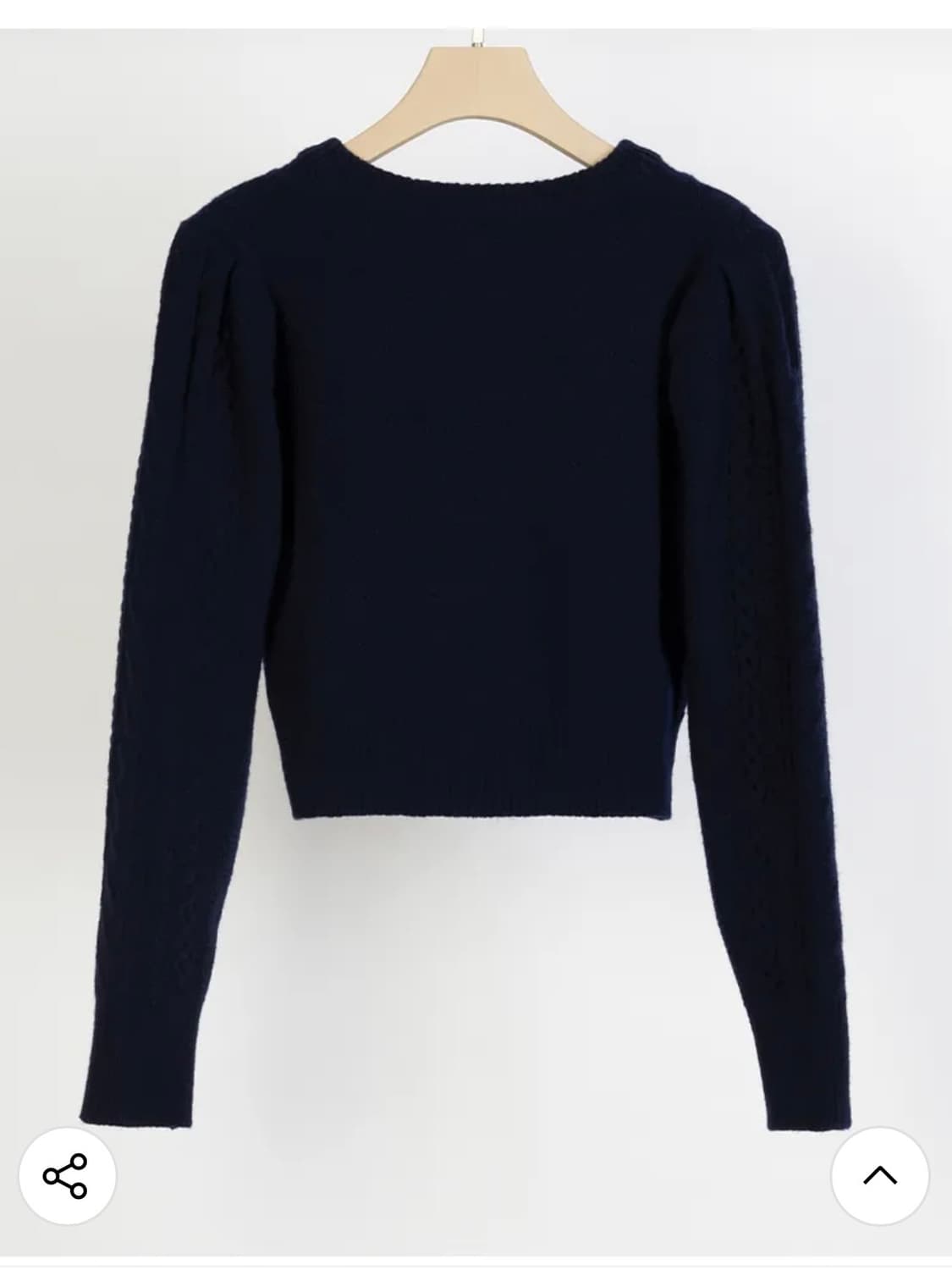 해바이해킴 슈퍼파인울 케이블 니트 가디건 S 네이비 상품이미지5