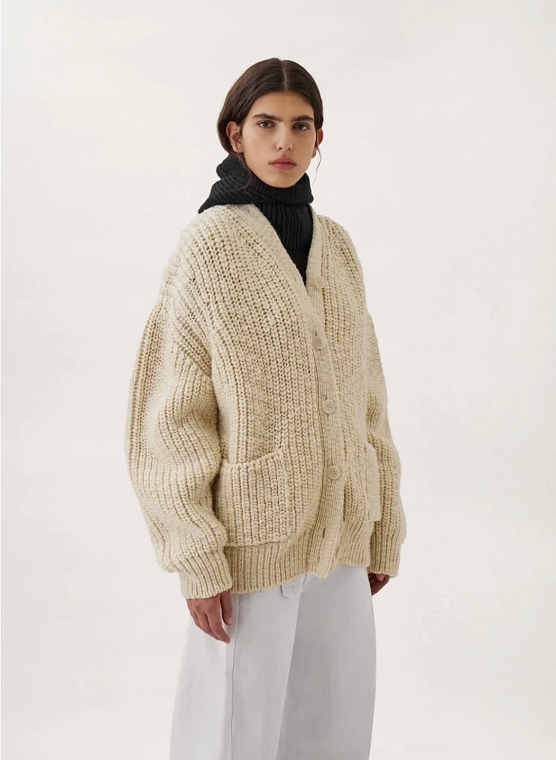 르메르 청키 울 가디건 아이보리 상품이미지2