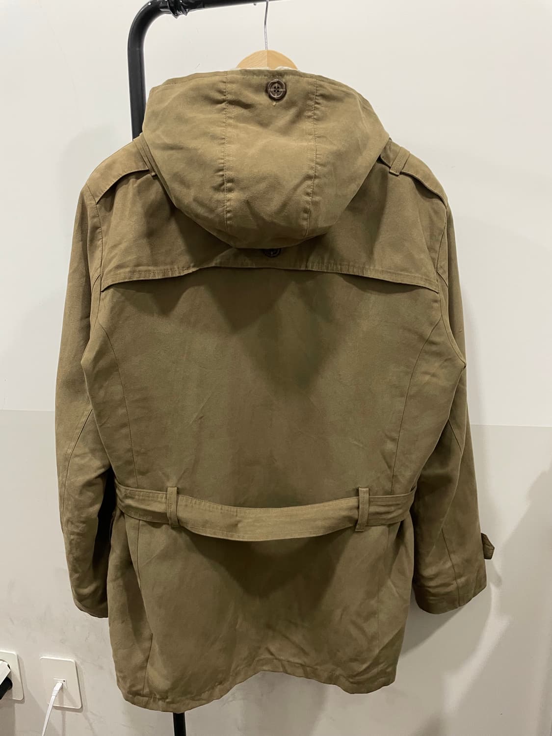 (빈티지)슬림핏 퍼 후드 멀티포켓 밀리터리 스웨이드 야상 자켓 상품이미지5