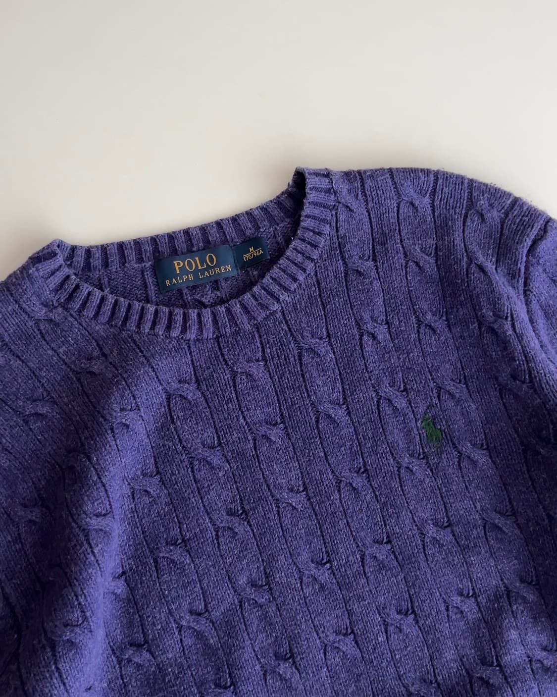 폴로 랄프로렌 퍼플 실크 케이블 니트 스웨터 m 상품이미지4