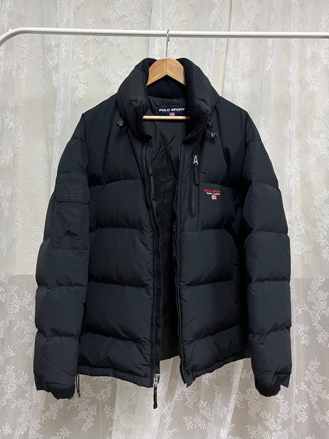 110) 폴로 랄프로렌 스포츠 빈티지 패딩 점퍼 블랙 상품이미지3