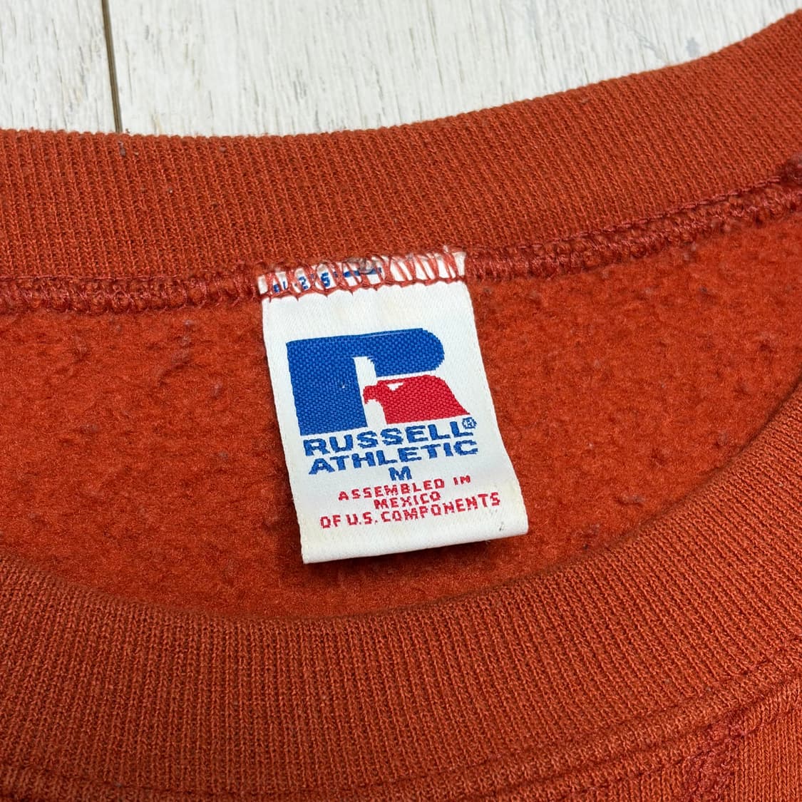 90s 러셀에슬레틱 스웻셔츠 맨투맨 오렌지 상품이미지2