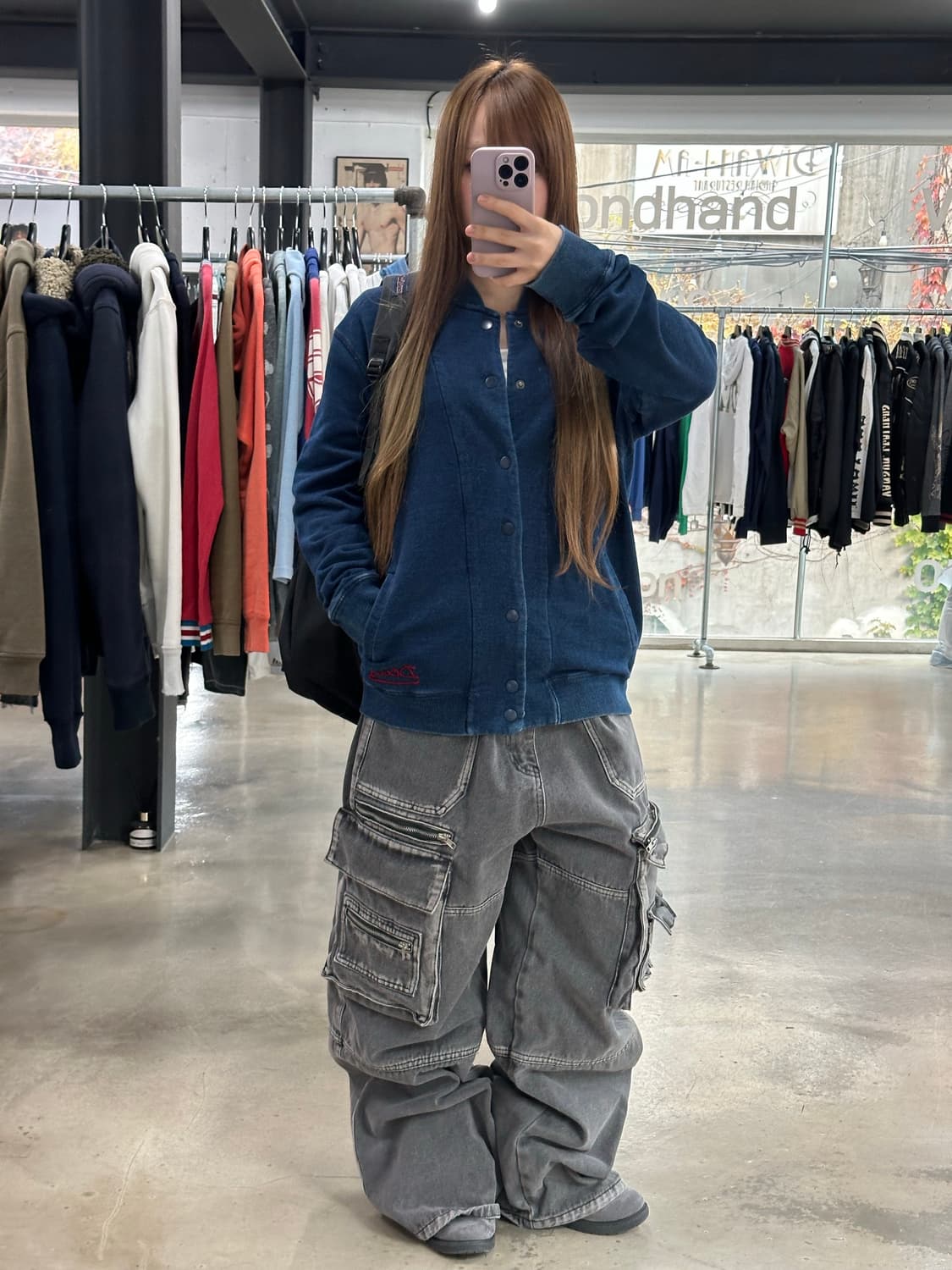 데우스 엑스마키나 레터링자수 코튼스타디움자켓 상품이미지2