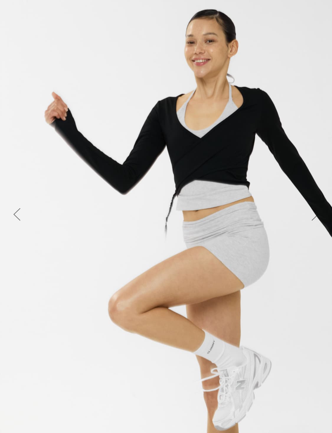 GLOWNY wrap long sleeve black 상품이미지3