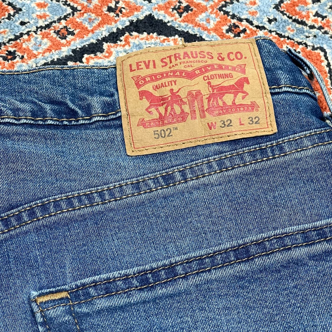 리바이스502 중청 데님팬츠 남성 W32L32 상품이미지6