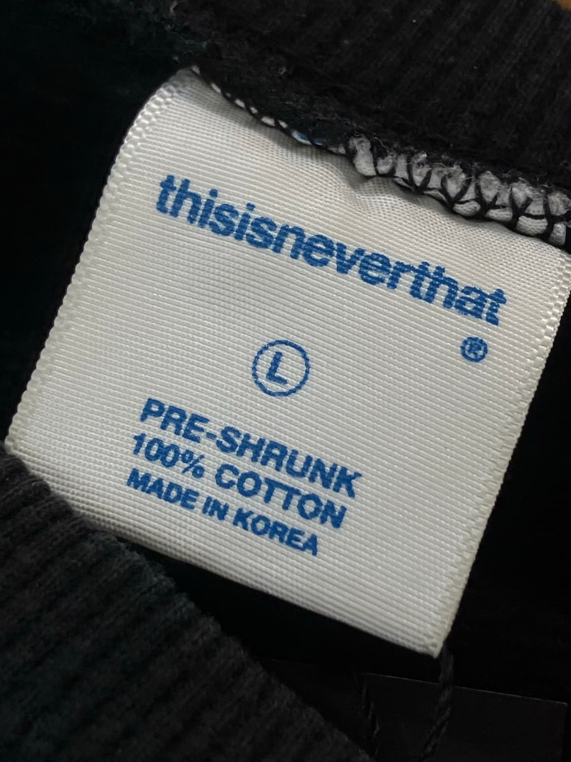 디스이즈네버뎃 맨투맨 블랙 L #csz2824 상품이미지3