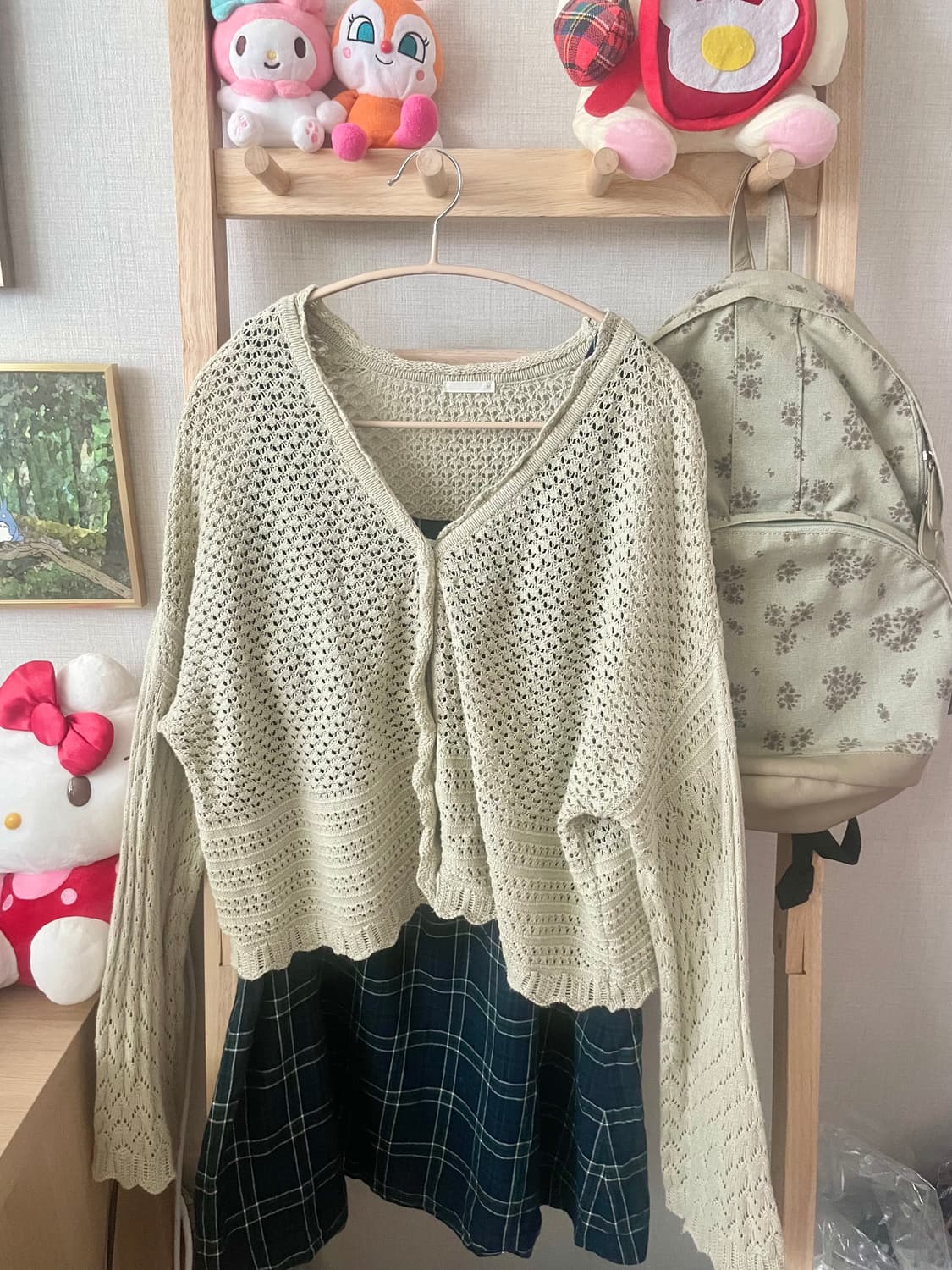 모리걸 빈티지 녹차 가디건 원피스 set 💚🌿 상품이미지5