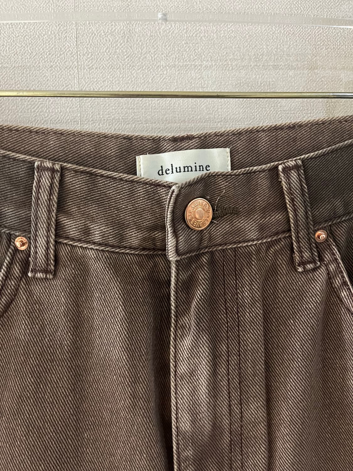 브라운빈티지워싱와이드데님(M) 상품이미지2