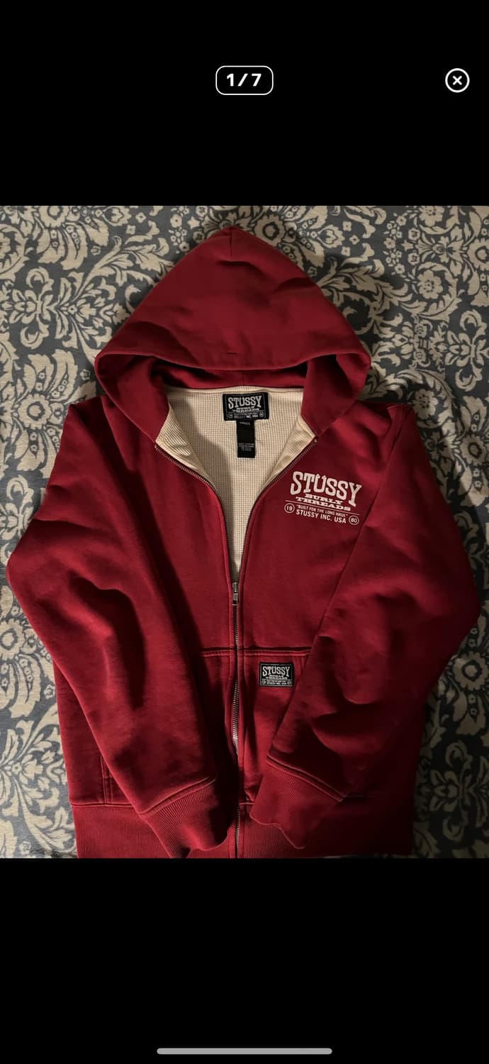 삽니다)스투시 버건디 후드집업 구해요 상품이미지1