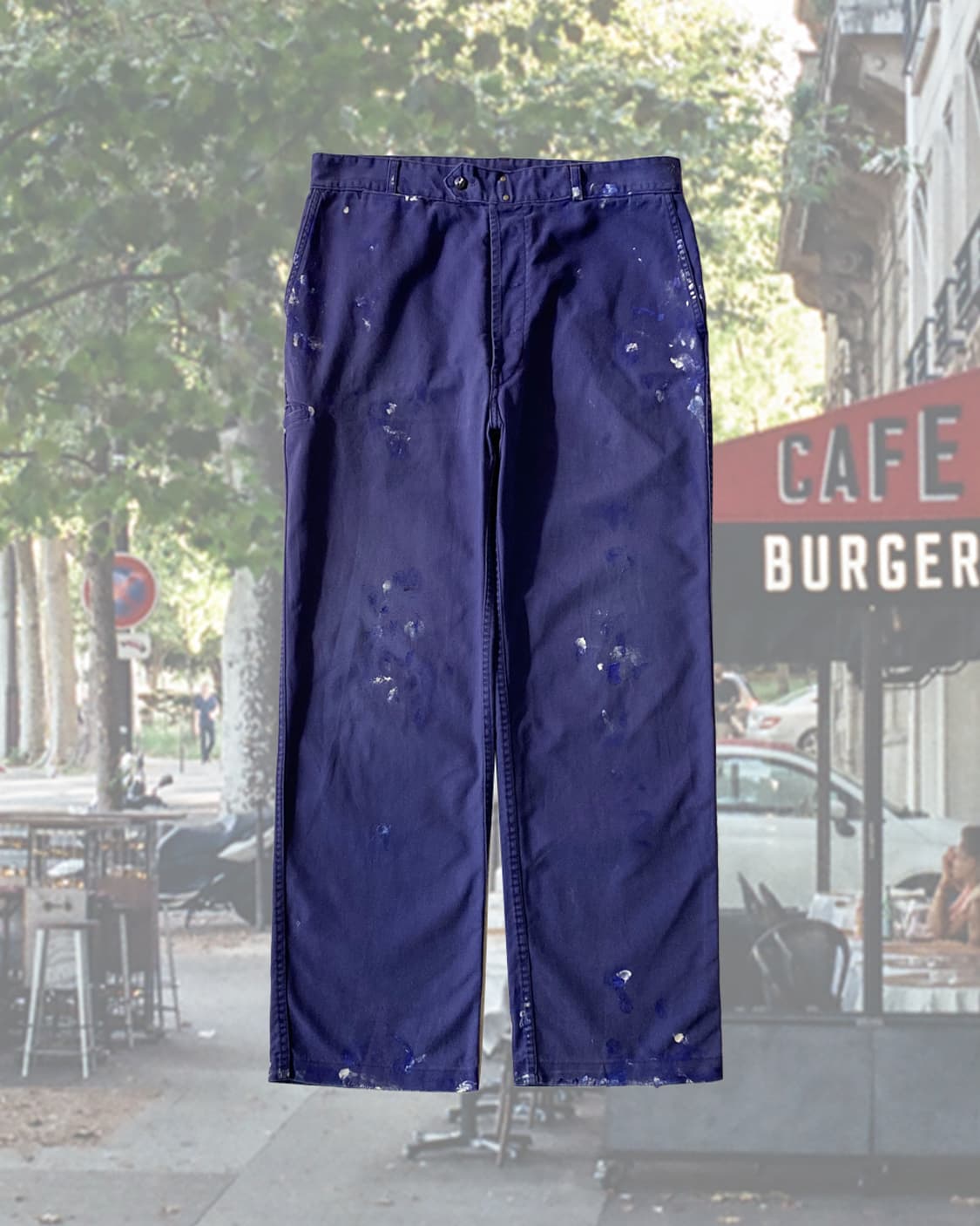 빈티지 오리지널 페인팅 프렌치 워크팬츠 005 상품이미지1