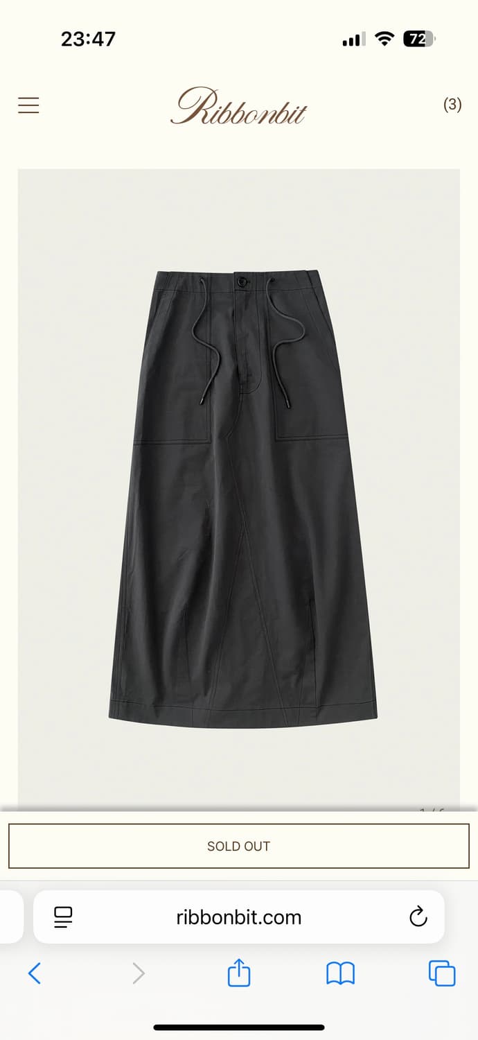 리본빛 Dito Pocket Skirt - Charcoal 상품이미지2