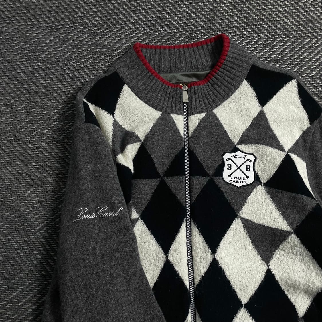 루이 까스텔 아가일 체크 패턴 니트 집업 y 4202 상품이미지5