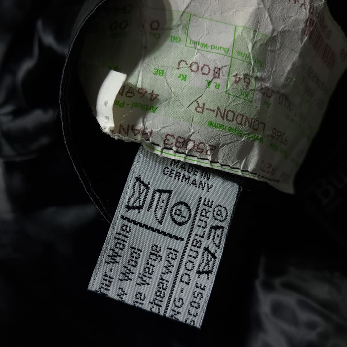 CL286 L 버버리 90s 독일판 울 히든버튼 블랙 코트 상품이미지7