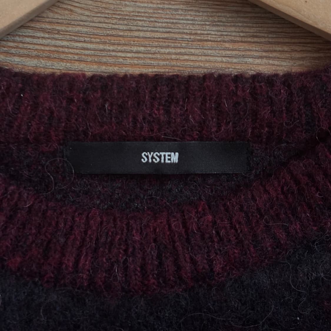시스템 100 105 울니트 알파카 모헤어 클래식 체크 버건디 상품이미지7