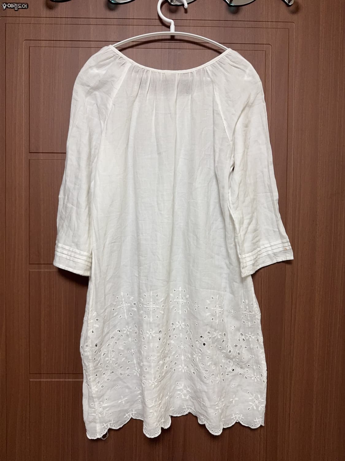 모리걸 하구미 아오이유우 빈티지 화이트 레이스 펀칭 롱 스커트 블라우스 상품이미지5